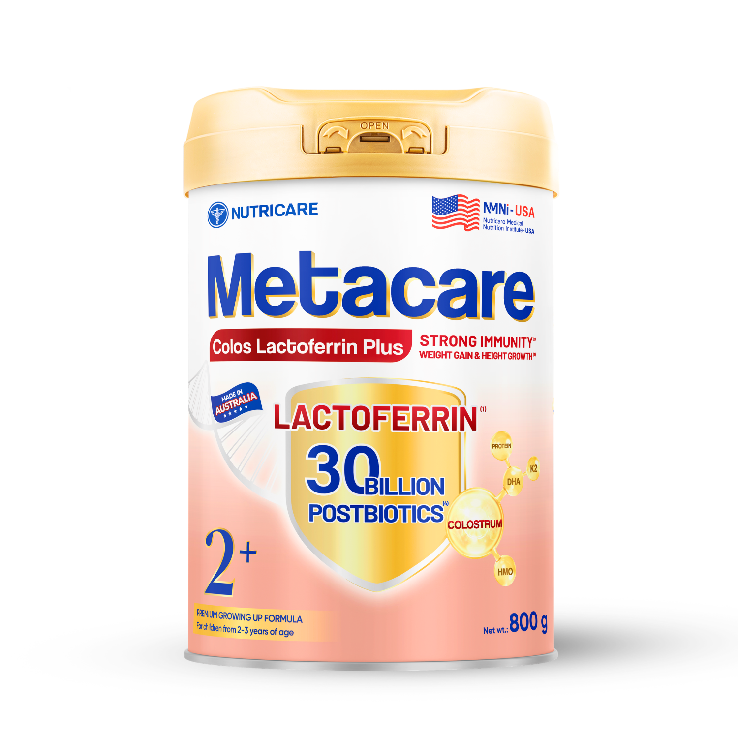 Sữa Bột Metacare Colos Lactoferrin Plus 2+ Nhập Khẩu Từ Úc, Hỗ Trợ Đề Kháng Cho Bé