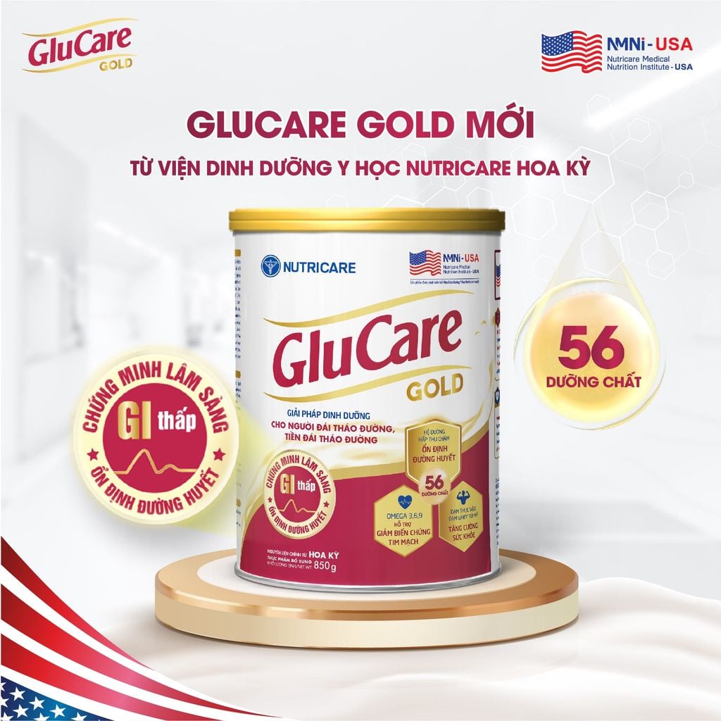 Sữa Bột Nutricare Glucare Gold Hỗ Trợ Kiểm Soát Đường Huyết Cho Người Tiểu Đường 850g