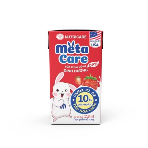 Sữa Chua Uống Dinh Dưỡng Nutricare Metacare Yoyo Hương Dâu (Thùng 48 Hộp)