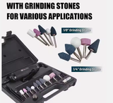  1/4" Air Die Grinder Kit with 6mm/8mm Collets, Along with Grinding Stones Set Taiwan Made Pneumatic Tool 