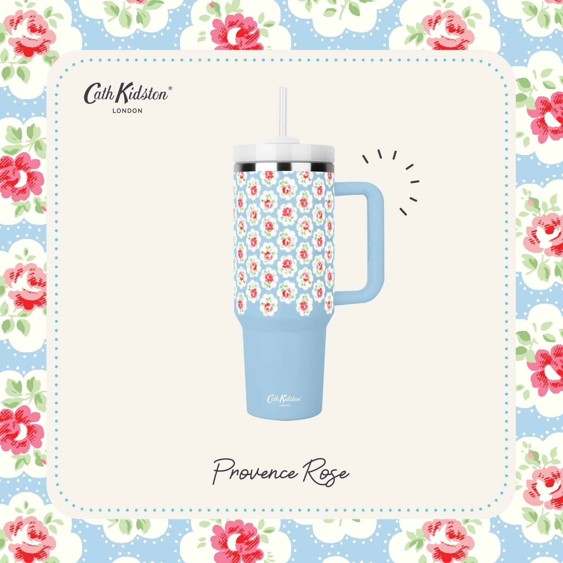  Bình Nước - CK CLIFTON ROSE STRAW TUMBLER 1.1L - Vintage Blue - CKCRTUMBLR1100 