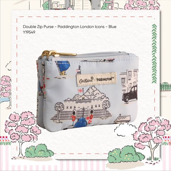  Ví Hai Ngăn Nhỏ Gọn Cath Kidston Hoạ Tiết Paddington Y19549 