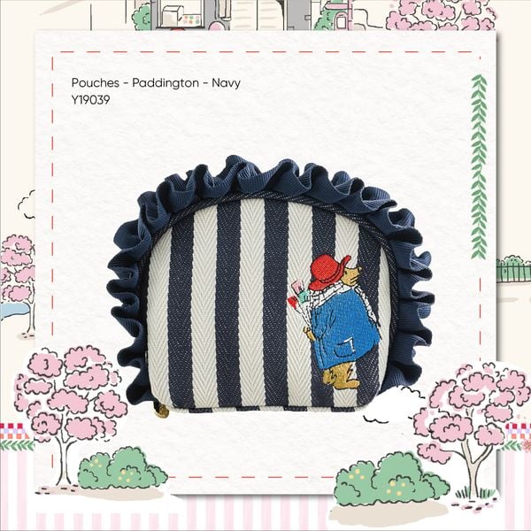  Túi Mini Dáng Bán Nguyệt Cath Kidston Chất Liệu Canvas Hoạ Tiết Paddington Y19039 
