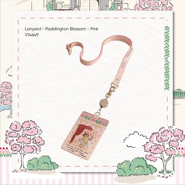  Dây Đeo Thẻ Cath Kidston Phủ PVC Chống Nước Hoạ Tiết Paddington Party V14649 