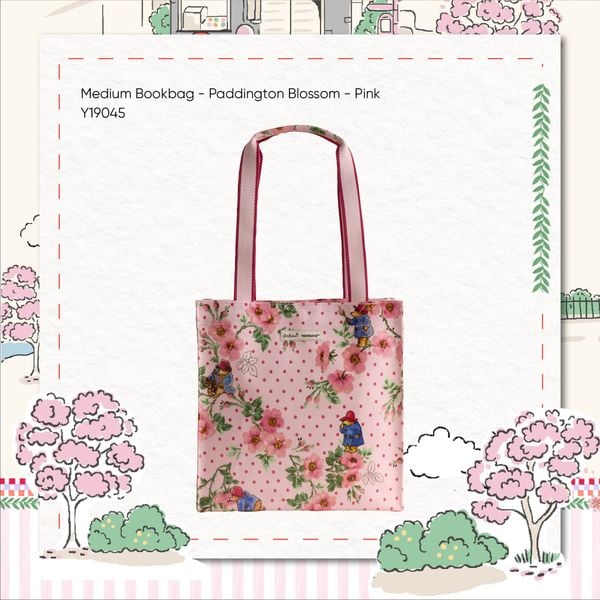  Túi Bookbag Cath Kidston Phủ PVC Chống Nước Họa Tiết Paddington Blossom Y19045 