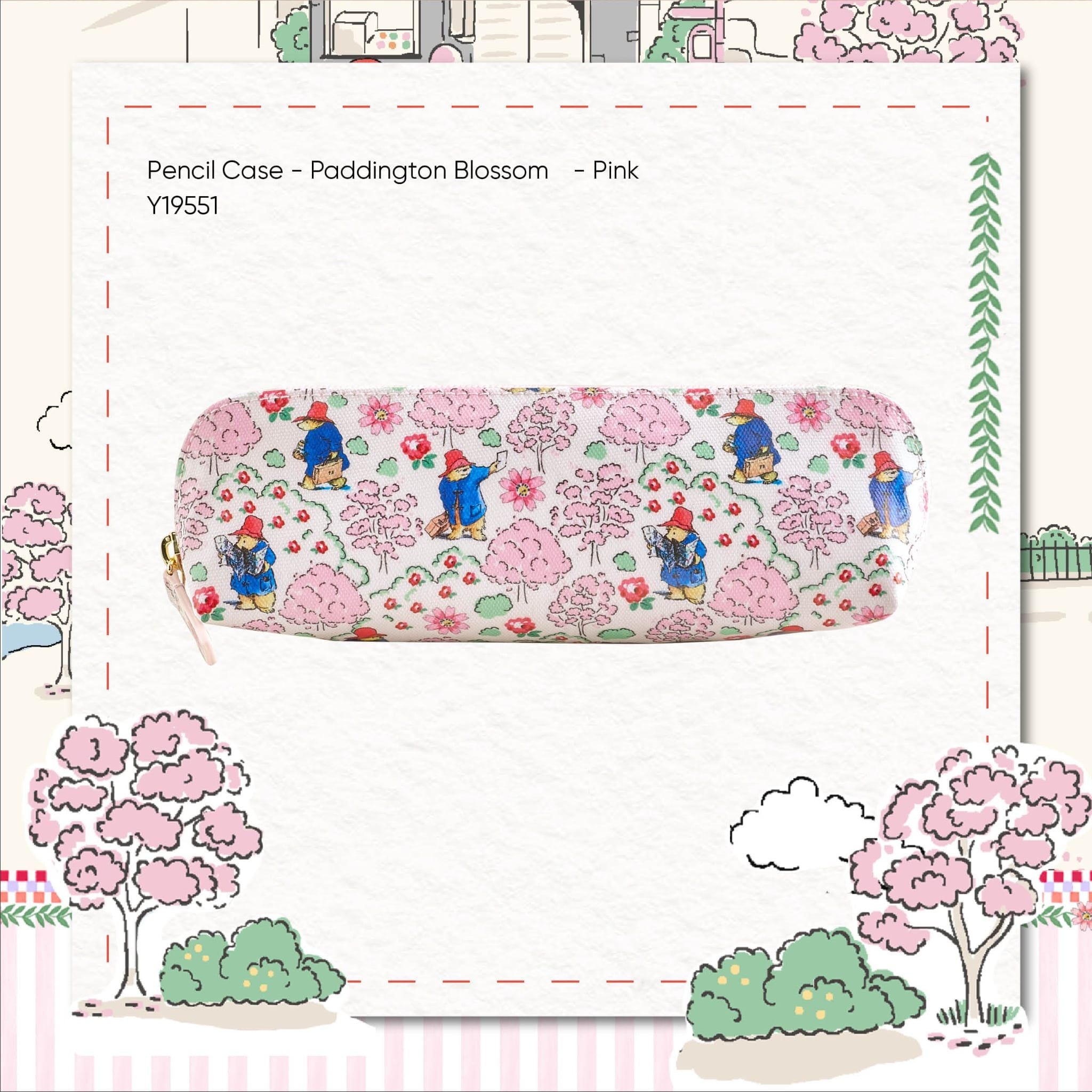  Túi Đựng Bút Cath Kidston Chất Liệu Cotton Phủ Bóng Hoạ Tiết Paddington Ditsy Y19551 