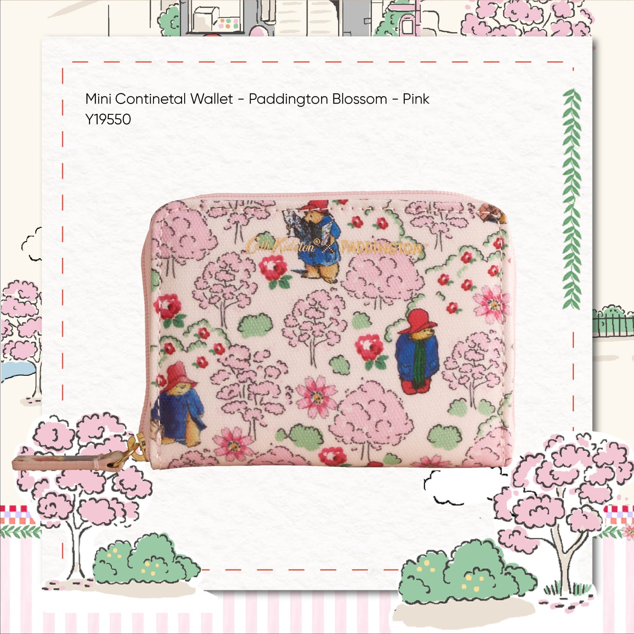  Ví Mini Cath Kidston Chất Liệu Cotton Phủ Bóng Hoạ Tiết Paddington Ditsy Y19550 