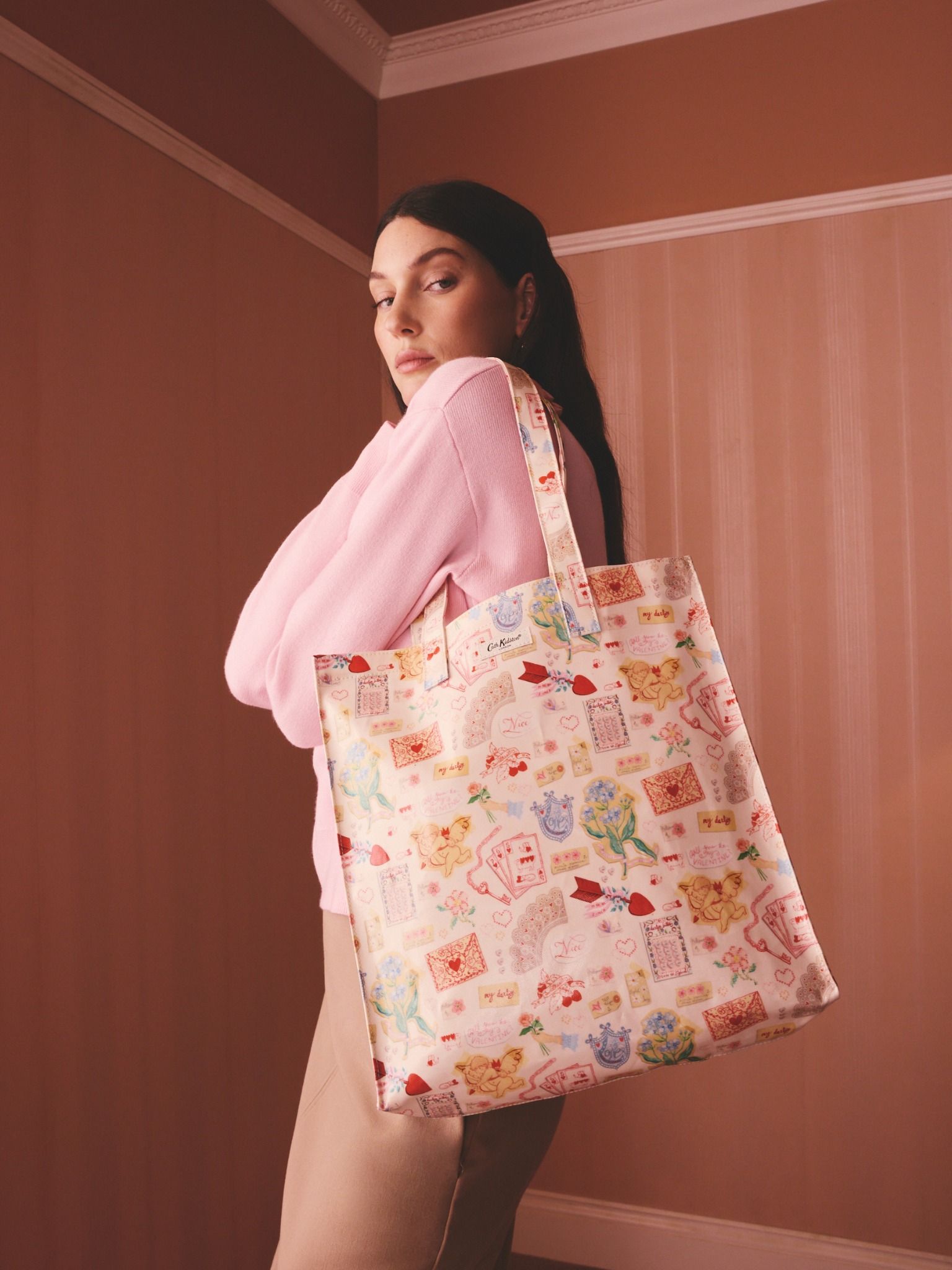  Túi đeo tay Cath Kidston Large Bookbag Valentines - W76354 