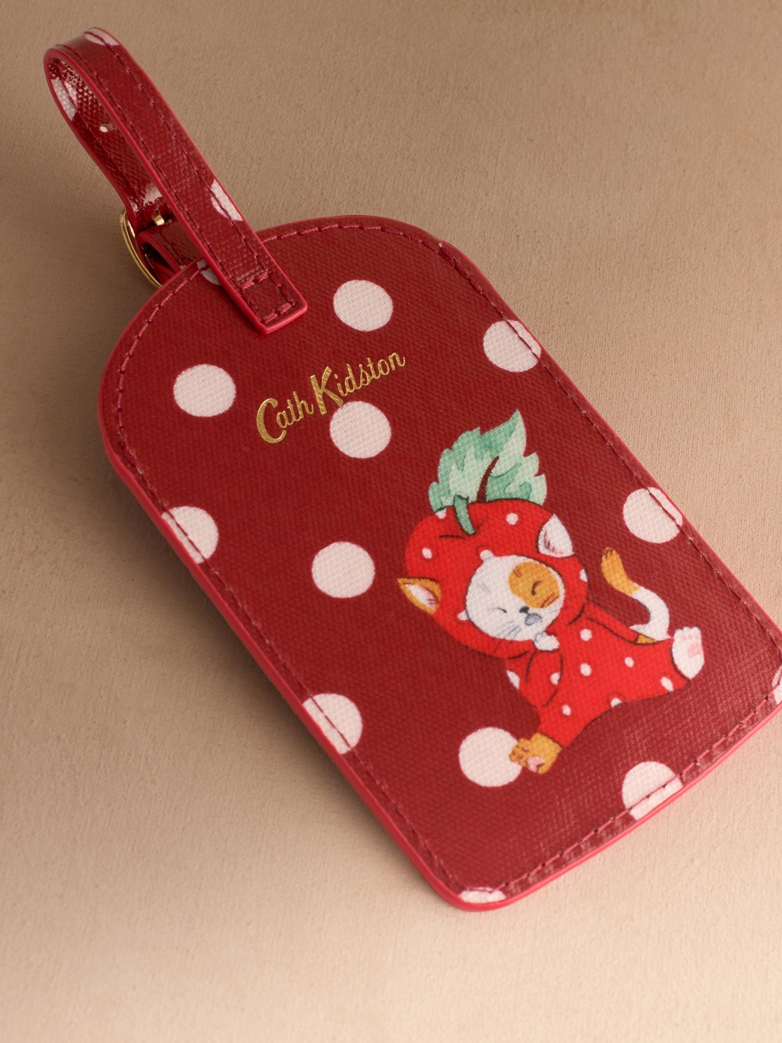  Thẻ Hành Lý Cath Kidston Phủ PVC Chống Nước, Họa Tiết Red Spot G09627 