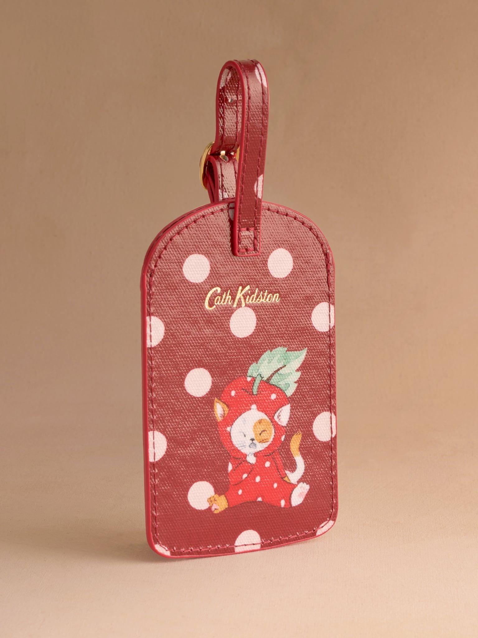  Thẻ Hành Lý Cath Kidston Phủ PVC Chống Nước, Họa Tiết Red Spot G09627 