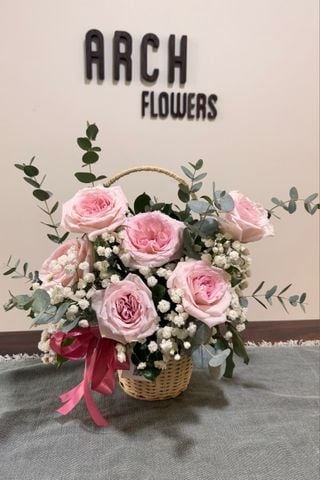 Giỏ Hoa Tone Hồng Mini A0008