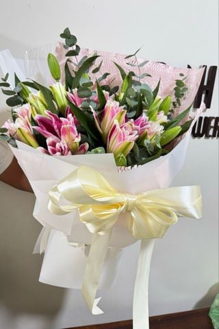 Bó Hoa Ly Kép Hồng A0282