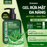  Gel Rửa Mặt Đa Năng Nam Giới MILIMAN Hỗ Trợ Giảm Dầu, Bổ Sung Chiết Xuất Lô Hội Và Collagen Thuỷ Phân 150ML 
