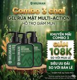  Combo 3 Sữa Rửa Mặt Cho Nam Da Dầu MILIMAN 150ml | Dạng Gel Làm Sạch Sâu, Giúp Kiềm Dầu, Hỗ Trợ Ngừa Mụn 