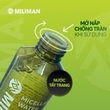  [Combo] Sạch Sâu 2 Bước MILIMAN Gồm Tẩy Trang Micellar Water Rau Má Tràm Trà 150ml và Gel Rửa Mặt Đa Năng Nam 150ml Bổ Sung Collagen thuỷ phân và chiết xuất Lô Hội 