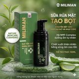  Sữa Rửa Mặt Nam Da Khô, Da Nhạy Cảm Dạng Bọt MILIMAN 100ml – Dịu Nhẹ, Lành Tính Công Nghệ NMF Complex Giữ Ẩm Cho Da 