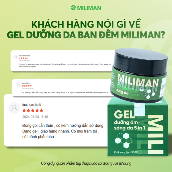  Gel Dưỡng Ẩm Da Mặt 5in1 MILIMAN PRO – Dưỡng Ẩm, Giúp Phục Hồi Da, Với Chiết xuất Rau Má, Vitamin B5, E, Niacinamide | Giúp Da Nam Sáng Mịn, Khỏe 