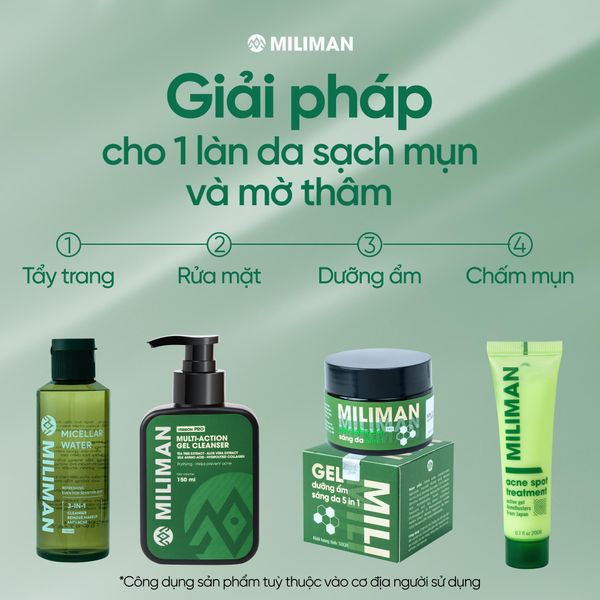  Sữa Rửa Mặt Nam Da Dầu MILIMAN Version PRO 150ML – Dạng Gel Làm Sạch Sâu, Giúp Kiềm Dầu Ngừa Mụn | Mua 2 Chai Tặng Gel Dưỡng Đêm 5in1 50g 