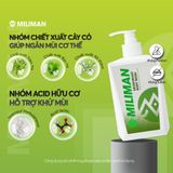  Sữa Tắm Hỗ Trợ Khử Mùi Miliman 300ml - Tinh Dầu Thiên Nhiên & Acid Hữu Cơ Giúp Ngăn Mùi Cơ Thể, Sữa Tắm Nam Thơm Lâu Dưỡng Thể | 2 Chai Tặng 1 Bọt Vệ Sinh Zen Cleanse FULL SIZE 100ml 