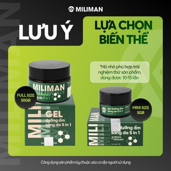  Gel Dưỡng Da Ban Đêm 5 in 1 MILIMAN | Bổ Sung Chiết Xuất Rau Má, Niacinamide, Vitamin B5, Vitamin E Skincare | Dưỡng Ẩm Cho Nam 