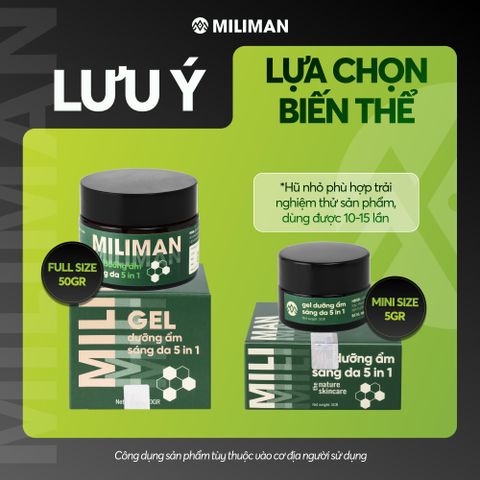  Gel Dưỡng Da Ban Đêm 5 in 1 MILIMAN | Bổ Sung Chiết Xuất Rau Má, Niacinamide, Vitamin B5, Vitamin E Skincare | Dưỡng Ẩm Cho Nam 