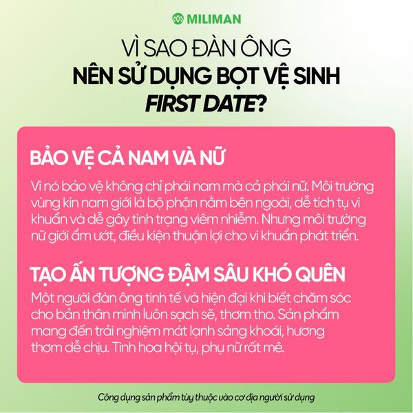  Bọt Vệ Sinh Nam Giới MILIMAN First Date 100ML | Hỗ Trợ Lưu Hương Lâu Với Hương Dark Rose Cực Cuốn, Giúp Anh Em Thêm Tự Tin Trong Buổi Hẹn Hò | Mua 2 Tặng 1 
