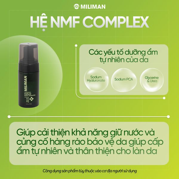  Bọt Rửa Mặt Thiên Nhiên MILIMAN 100ml Dành Cho Da Nhạy Cảm - Làm Sạch Từ Dầu Dừa, Chiết Xuất Thiên Nhiên Công Nghệ Cao, Hệ NMF Complex Dưỡng Ẩm Tự Nhiên Cho Da Sữa Rửa Mặt Nam Giới Skincare 