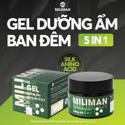  Gel Dưỡng Da Ban Đêm 5 in 1 MILIMAN | Bổ Sung Chiết Xuất Rau Má, Niacinamide, Vitamin B5, Vitamin E Skincare | Dưỡng Ẩm Cho Nam 