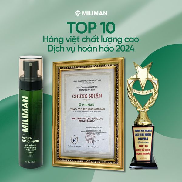  Toner Xịt Khoáng MILIMAN 100ML - Nature Facial Spray Giúp Dưỡng Ẩm, Giúp Làm Dịu Da Và Cân Bằng pH Trên Da 