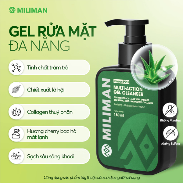  Gel Rửa Mặt Đa Năng Chuyên Biệt Cho Từng Loại Da - Da Dầu, Da Khô, Da Nhạy Cảm, Chăm Sóc Chuyên Sâu Cho Làn Da Nam Giới Skincare, Chiết Xuất Lô Hội và Collagen Thủy Phân 