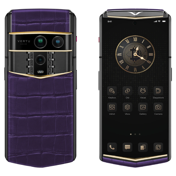 Vertu Agent Q Alligator Quint Gold Diamond Collector's Edition Grape Purple 1TB