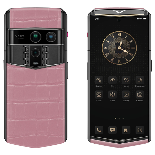 Vertu Agent Q Alligator Single Gold Diamond Collector's Edition Sakura Pink 1TB