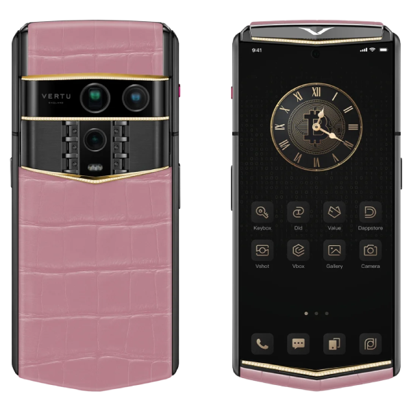 Vertu Agent Q Alligator Quint Gold Diamond Collector's Edition Sakura Pink 1TB