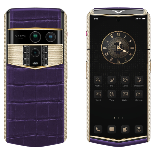  Vertu Agent Q Alligator Gold Full Diamond Collector's Edition Grape Purple Alli 1TB 
