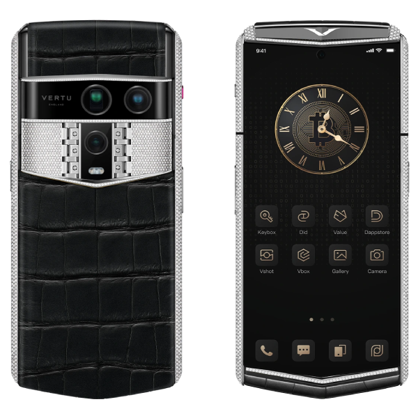  Vertu Agent Q Alligator Silver Full Diamond Collector's Edition Radiant Iron Black Alli 1TB 