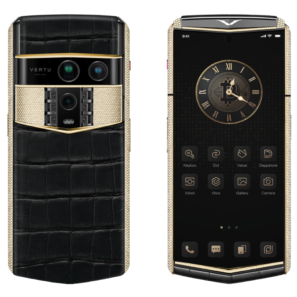 Vertu Agent Q Alligator Gold Full Diamond Collector's Edition Iron Black Alli 1TB
