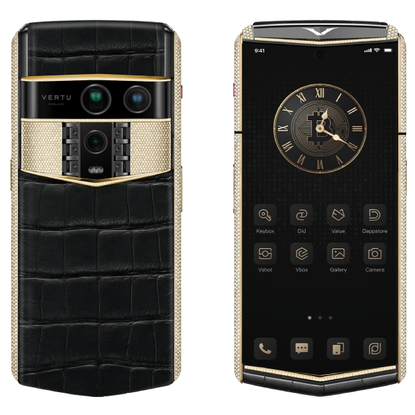  Vertu Agent Q Alligator Gold Full Diamond Collector's Edition Iron Black Alli 1TB 