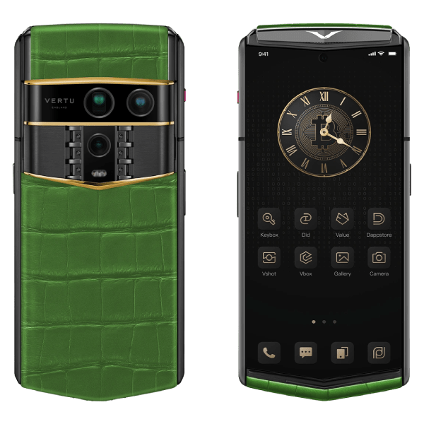  Vertu Agent Q Black Premium Set Tri Gold Accent Bamboo Green Alli 1TB 