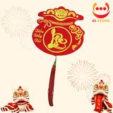  KHÁNH TÚI TIỀN TREO CHỮ THƯ PHÁP NHUNG ĐỎ CAO CẤP TRANG TRÍ TẾT 