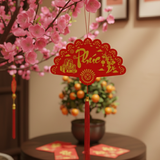  KHÁNH QUẠT TREO PHÚC LỘC THỌ CHỮ THƯ PHÁP NHUNG ĐỎ CAO CẤP TRANG TRÍ TẾT 