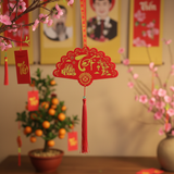  KHÁNH QUẠT TREO PHÚC LỘC THỌ CHỮ THƯ PHÁP NHUNG ĐỎ CAO CẤP TRANG TRÍ TẾT 