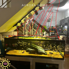 Tường cỏ giả nhiệt đới trang trí chân góc cầu thang