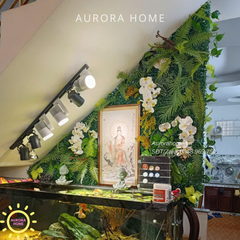 Tường cỏ giả nhiệt đới trang trí chân góc cầu thang