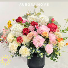 Bình hoa lụa trang trí cao cấp Flora Joy