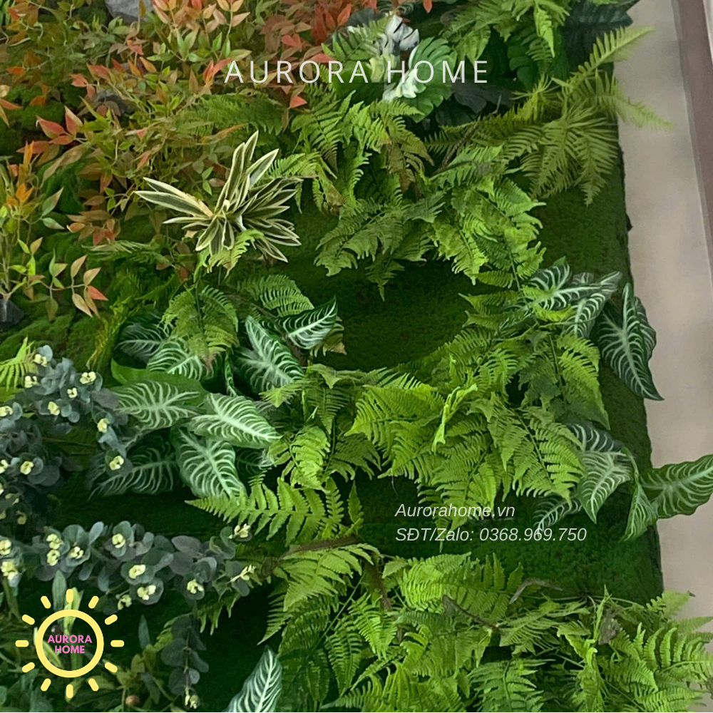 Tường rêu cây giả nhiệt đới trang trí đại sảnh