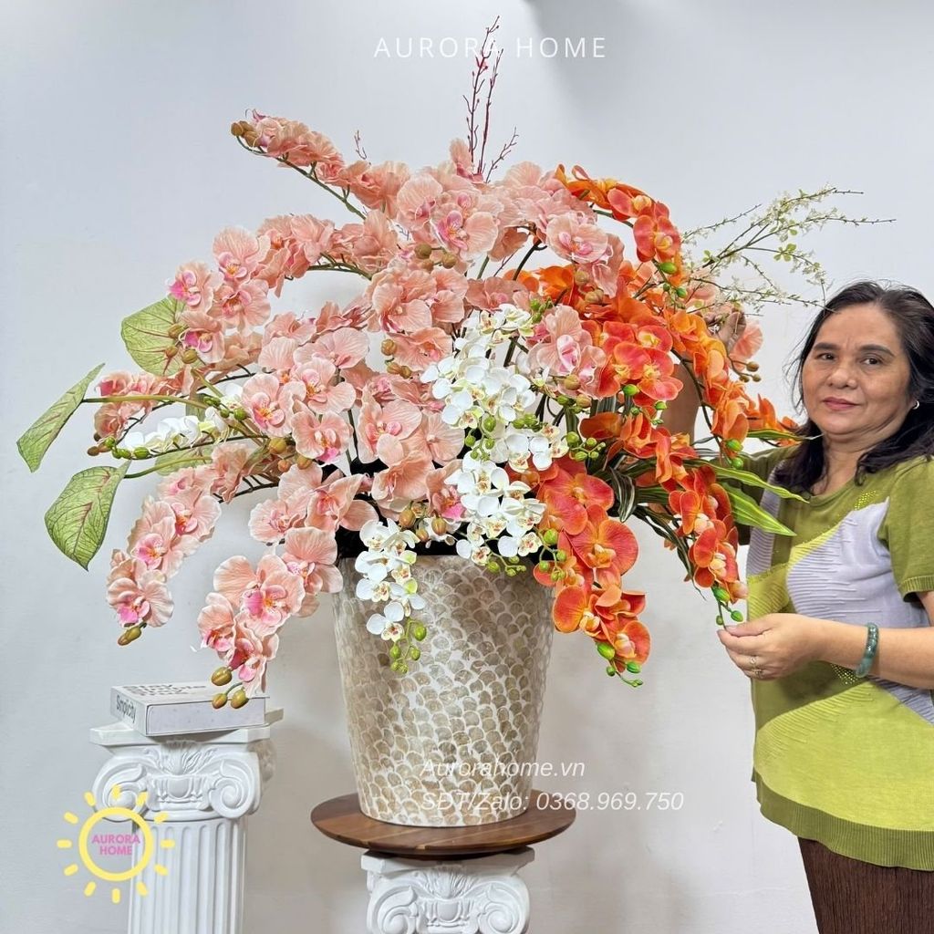 Chậu hoa lan hồ điệp giả cao cấp Harmony of Petals