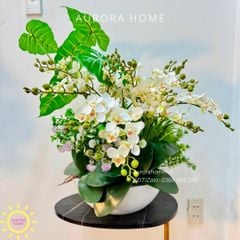 Bình hoa lan hồ điệp lụa cao cấp Kima