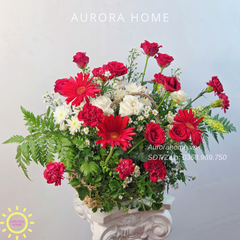 Giỏ hoa tươi tone đỏ xinh yêu 01