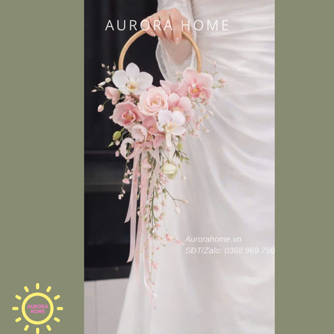 Bó hoa lụa cưới - hoa giả Nora