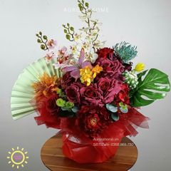 Bình hoa lụa cao cấp Sắc Nguyệt Xuân